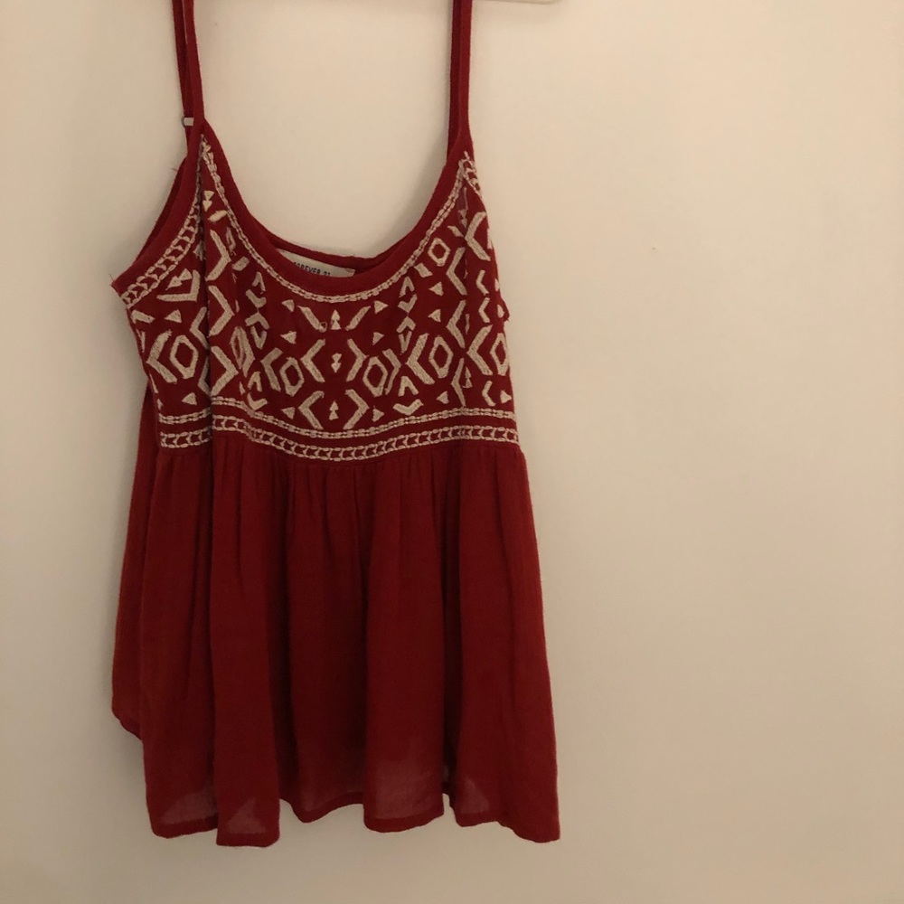 FOREVER 21 Red babydoll boho top!